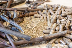 Pellets aus Weinrebenranken
