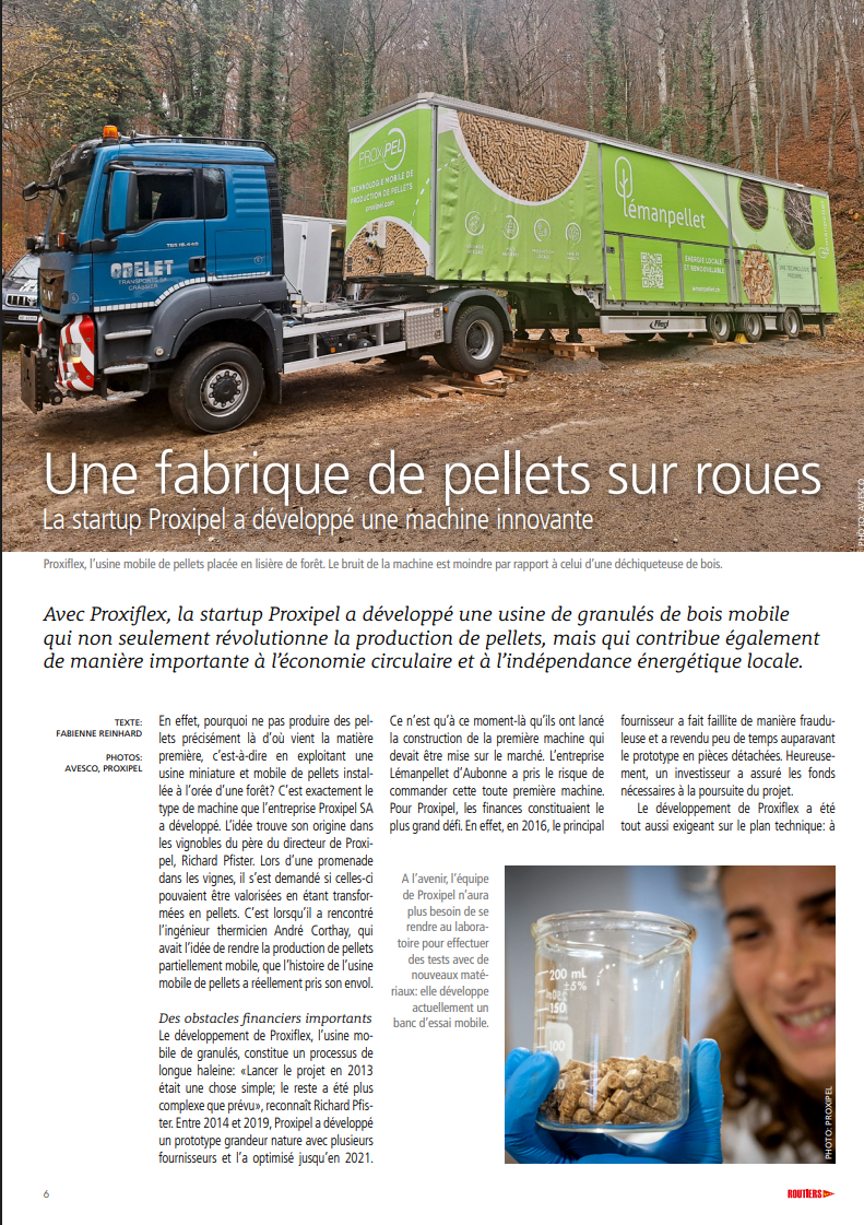 Uma fábrica de pellets sobre rodas