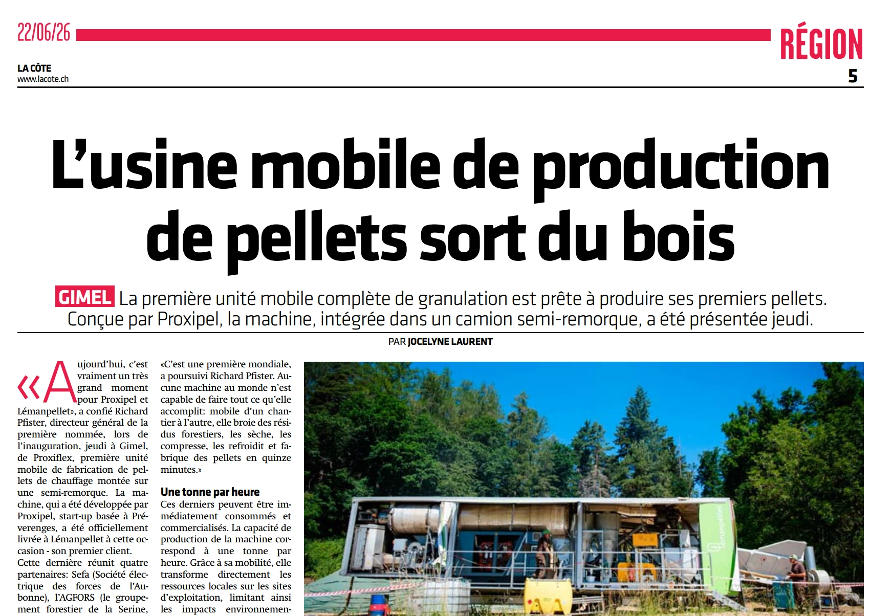 Proxiflex unité mobile de pelletisation
