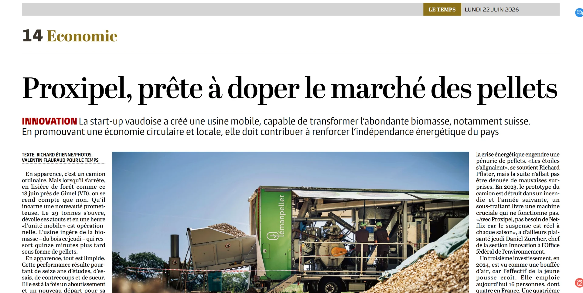 Usine mobile de granulation